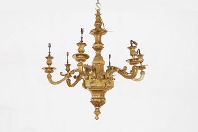 Lot 483 - A Louis XV-style gilt-metal chandelier