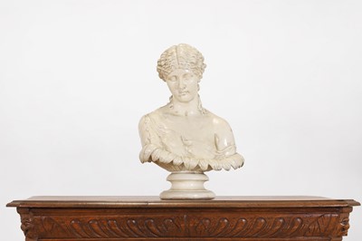 Lot 263 - A painted plaster bust after the antique