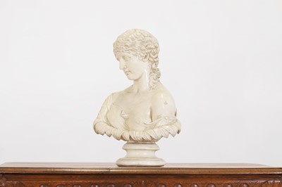 Lot 263 - A painted plaster bust after the antique