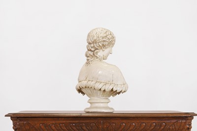 Lot 263 - A painted plaster bust after the antique