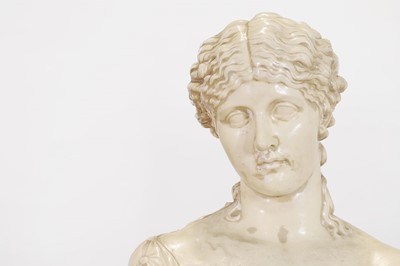 Lot 263 - A painted plaster bust after the antique