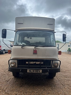 Lot 163 - A 1980 Bedford rigid body lorry, containing a showman's hoopla, shooting gallery and a coconut shy