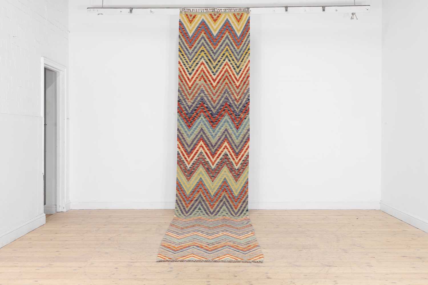 Lot 338 - A contemporary wool flat-weave runner