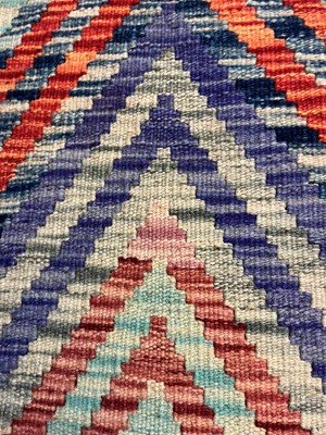 Lot 338 - A contemporary wool flat-weave runner