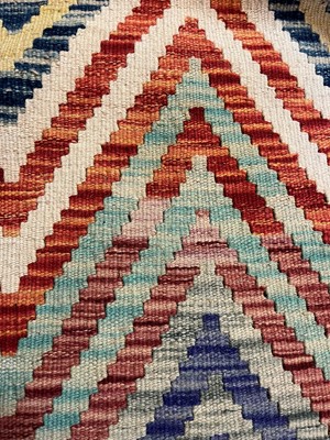 Lot 338 - A contemporary wool flat-weave runner