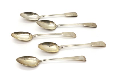 Lot 8 - A pair of George III silver Fiddle pattern basting spoons