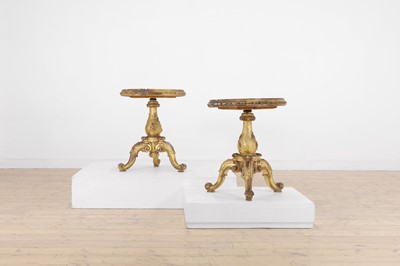 Lot 640 - A pair of Louis XV-style giltwood occasional tables