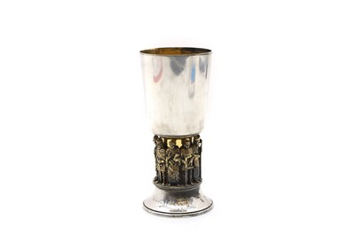 Lot 5A - A silver Winchester Cathedral commemorative goblet