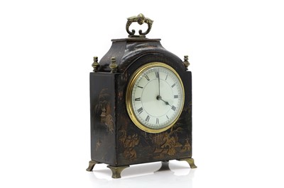 Lot 292 - An ebonised and boulle work tortoiseshell mantel clock