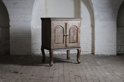 Lot 187 - A bone- and ebony-inlaid cabinet on stand