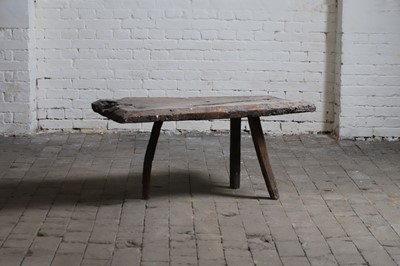 Lot 404 - An oak estate-made pig bench