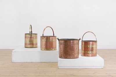 Lot 325 - A group of four Victorian copper buckets