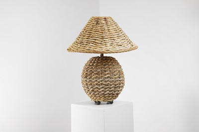 Lot 61 - A woven wicker table lamp