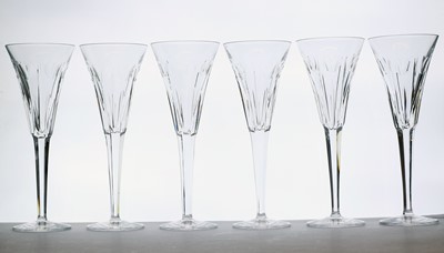 Lot 311 - A set of twelve Waterford Crystal glass 'Millennium' collection champagne flutes