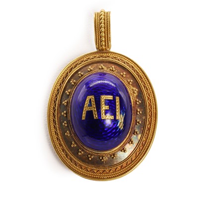 Lot 13 - A Victorian enamel Amity Eternity Infinity memorial pendant