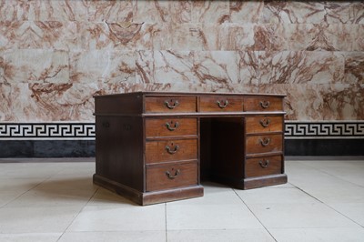 Lot 88 - A large George III mahogany library desk