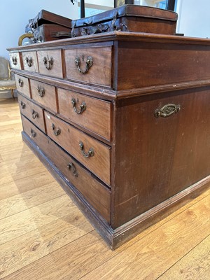 Lot 88 - A large George III mahogany library desk