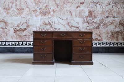 Lot 88 - A large George III mahogany library desk