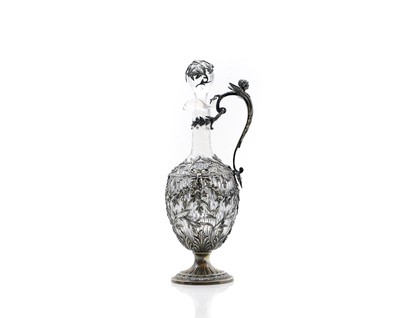 Lot 111 - A silver mounted glass liqueur decanter