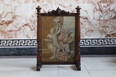 Lot 14 - A William IV mahogany fire screen