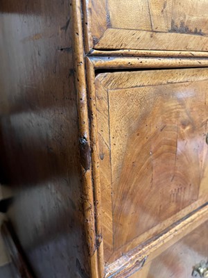 Lot 410 - A George I oyster-veneered walnut chest on stand