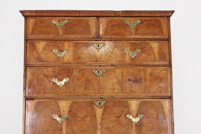 Lot 410 - A George I oyster-veneered walnut chest on stand