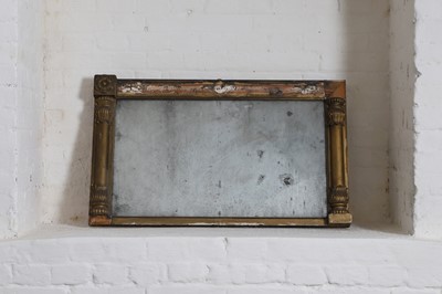 Lot 57 - A giltwood overmantel wall mirror.