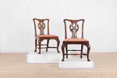 Lot 369 - A pair of George II mahogany side chairs