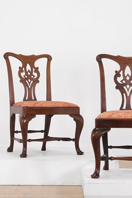 Lot 369 - A pair of George II mahogany side chairs