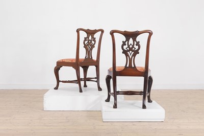 Lot 369 - A pair of George II mahogany side chairs