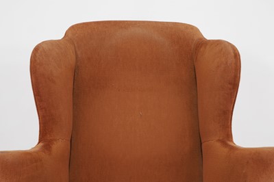 Lot 365 - A George II-style mahogany wing-back armchair