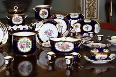 Lot 227 - A Republican Sèvres porcelain 'beau bleu' dessert service