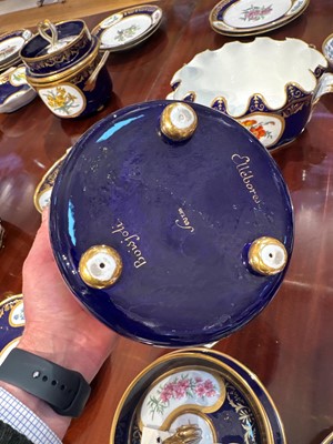 Lot 227 - A Republican Sèvres porcelain 'beau bleu' dessert service