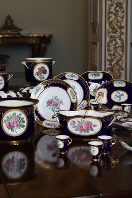 Lot 227 - A Republican Sèvres porcelain 'beau bleu' dessert service