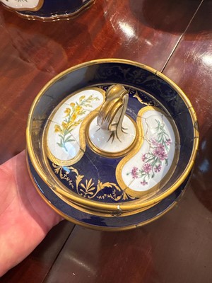 Lot 227 - A Republican Sèvres porcelain 'beau bleu' dessert service