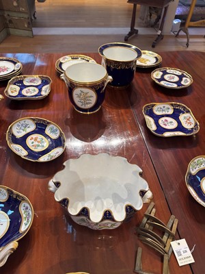 Lot 227 - A Republican Sèvres porcelain 'beau bleu' dessert service