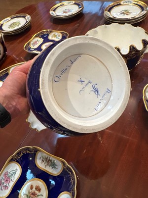 Lot 227 - A Republican Sèvres porcelain 'beau bleu' dessert service