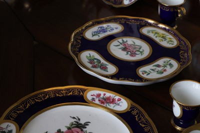 Lot 227 - A Republican Sèvres porcelain 'beau bleu' dessert service