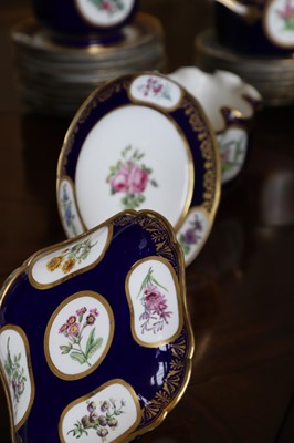 Lot 227 - A Republican Sèvres porcelain 'beau bleu' dessert service