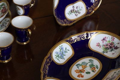 Lot 227 - A Republican Sèvres porcelain 'beau bleu' dessert service