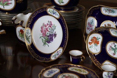 Lot 227 - A Republican Sèvres porcelain 'beau bleu' dessert service