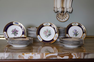 Lot 227 - A Republican Sèvres porcelain 'beau bleu' dessert service