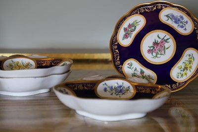 Lot 227 - A Republican Sèvres porcelain 'beau bleu' dessert service