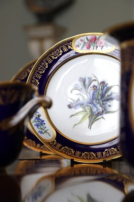 Lot 227 - A Republican Sèvres porcelain 'beau bleu' dessert service