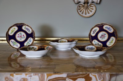 Lot 227 - A Republican Sèvres porcelain 'beau bleu' dessert service