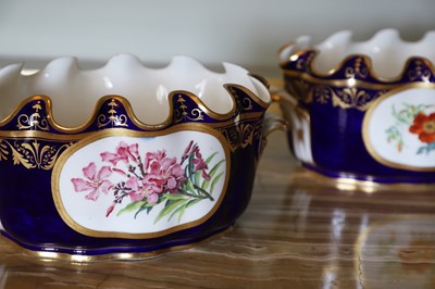 Lot 227 - A Republican Sèvres porcelain 'beau bleu' dessert service