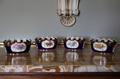 Lot 227 - A Republican Sèvres porcelain 'beau bleu' dessert service