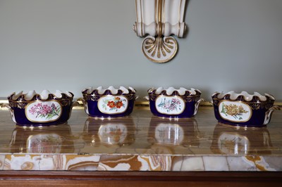 Lot 227 - A Republican Sèvres porcelain 'beau bleu' dessert service