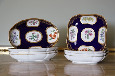 Lot 227 - A Republican Sèvres porcelain 'beau bleu' dessert service