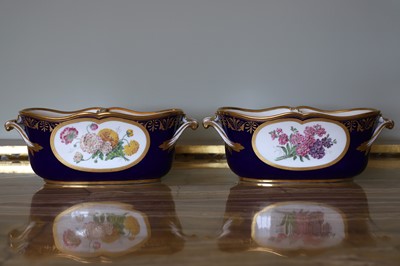 Lot 227 - A Republican Sèvres porcelain 'beau bleu' dessert service